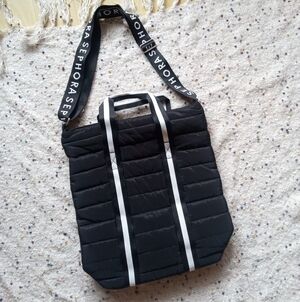 Sephora Puffy Quilted Tote Bag with Crossbody Strap